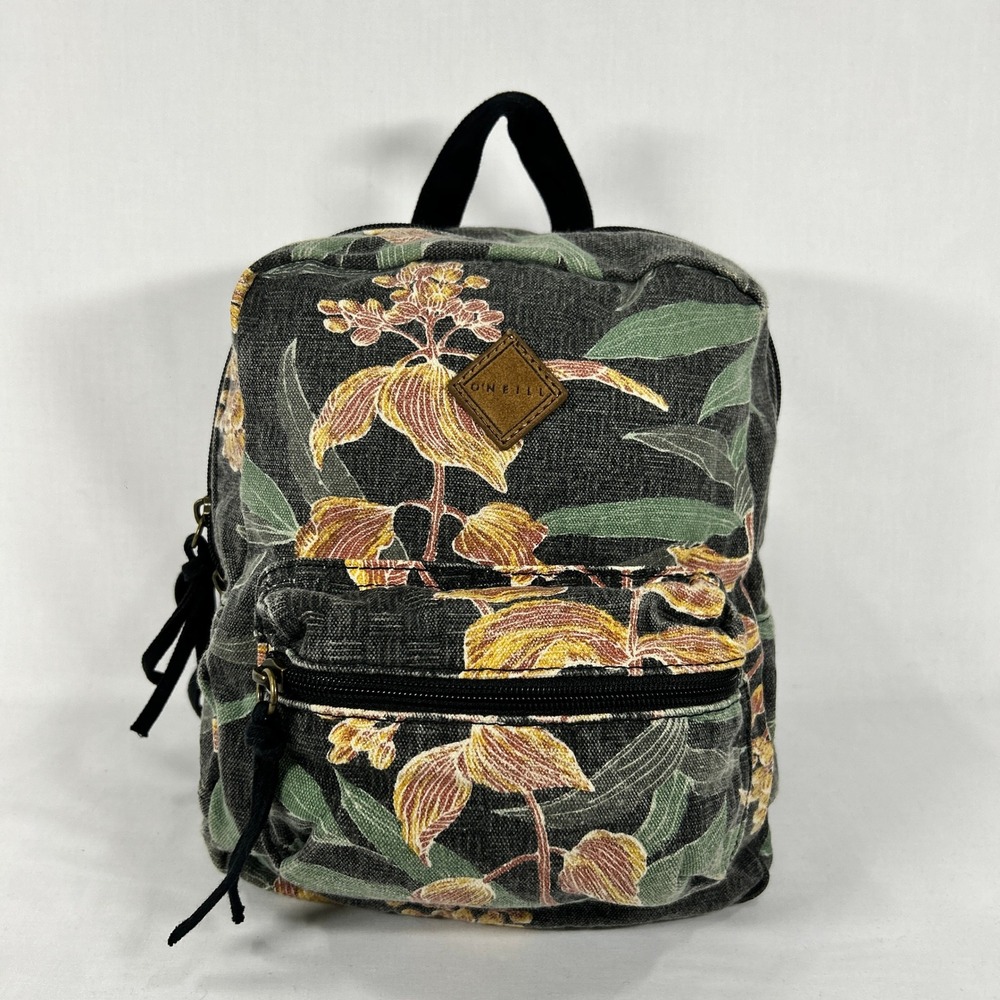 O'Neill Floral Canvas Mini Backpack Black